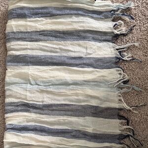 John Varvatos Blue and Cream Textured Scarf
